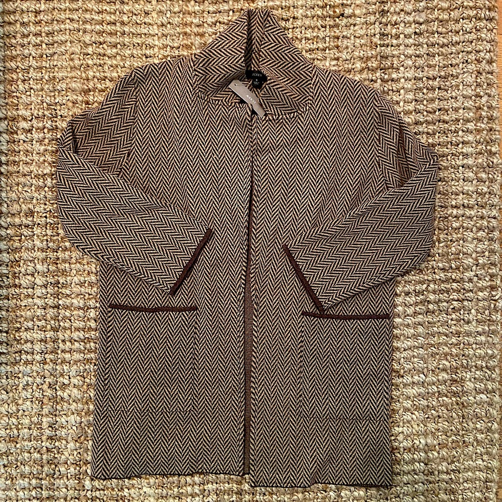 J. Crew Sophie Open-Front Sweater-Blazer in Chevron NWT S